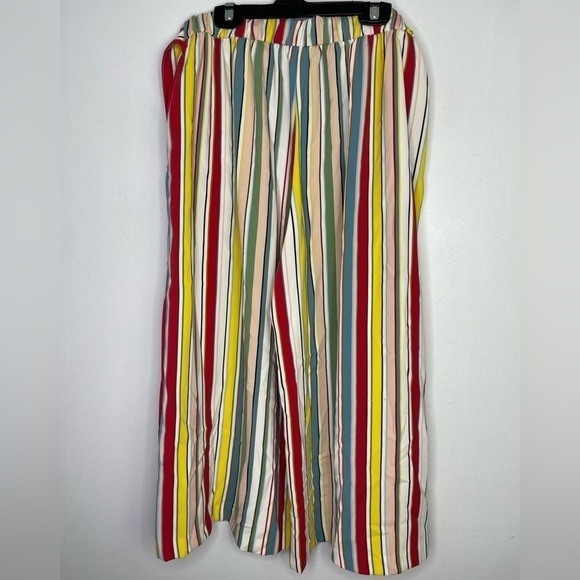 Zara colorful stripes wide cropped legs pants - Picture 9 of 9